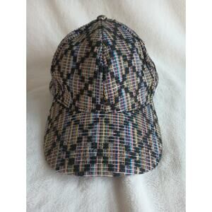 BCBGeneration Colorful Baseball Cap Hat Black Diamond Pattern Adjustable OS